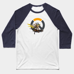 Overwatch - 16-Bit Mercy W/ Logo Baseball T-Shirt